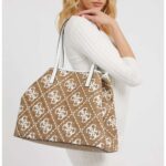 Guess OQ6995529 Latte Logo/ White Τσάντα