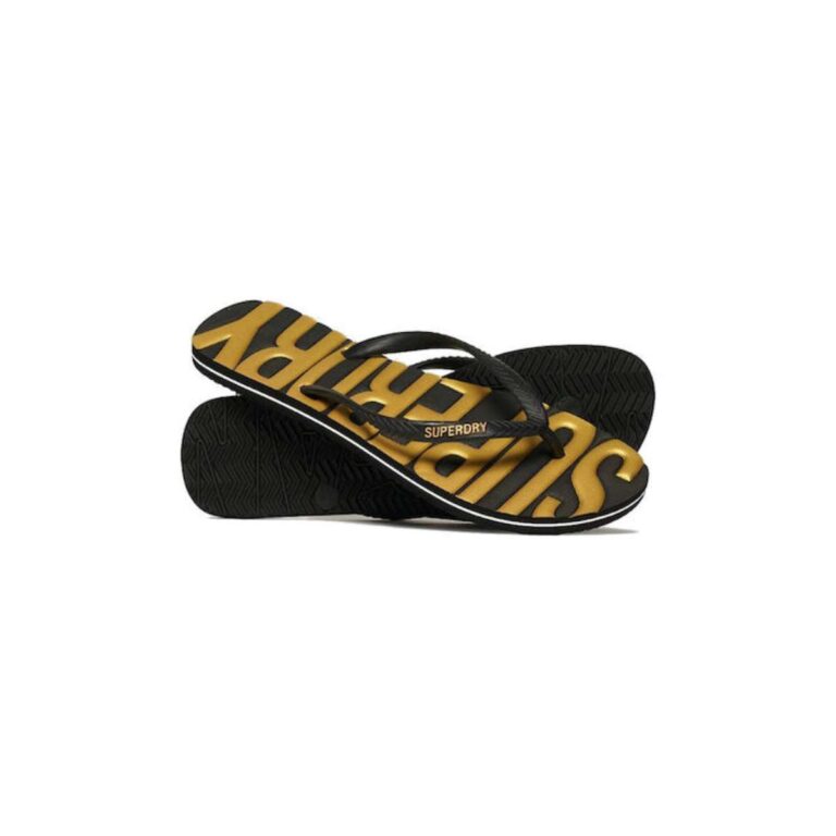 Superdry WF310228A Σαγιονάρες Γυναικείες Black/Gold Superdry WF310228A Σαγιονάρες Γυναικείες Black/Gold