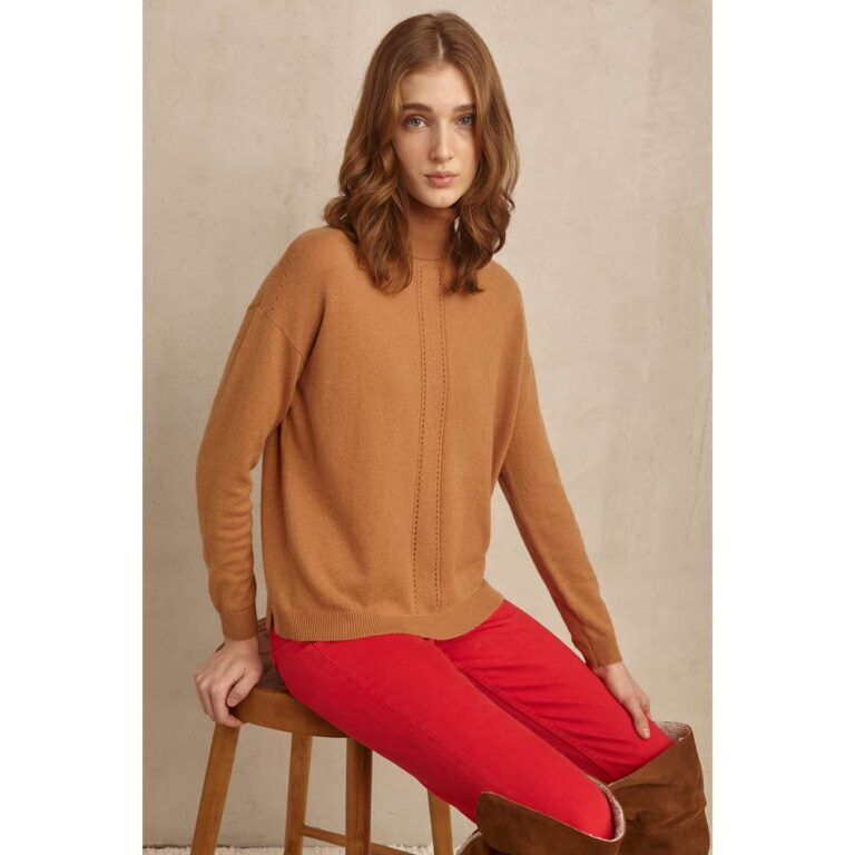 Marina V FW23-007 Camel Πλεκτή Μπλούζα Marina V FW23-007 Camel Πλεκτή Μπλούζα