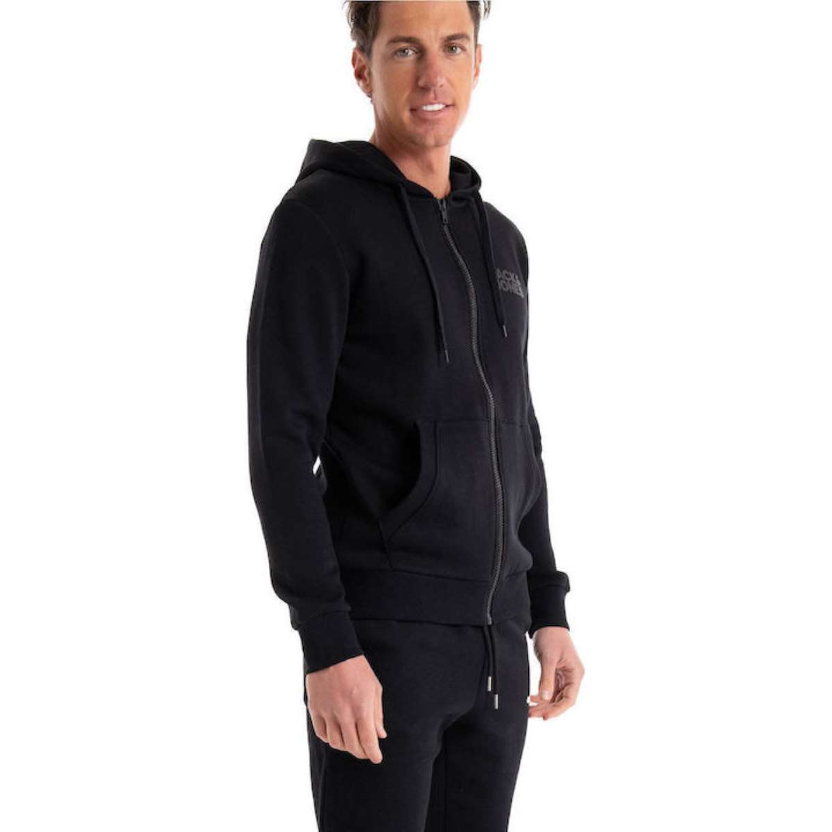 Jack&Jones 12265177 Ζακέτα με Κουκούλα Μαύρη Jack&Jones 12265177 Ζακέτα με Κουκούλα Μαύρη