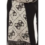 Guess AW5217VIS03-BLO Γυναικείο Κασκόλ Μαύρο-Γκρι