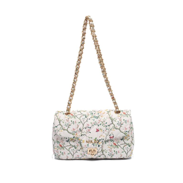Nolah Nostalgia White Floral Γυναικεία Τσάντα Ώμου